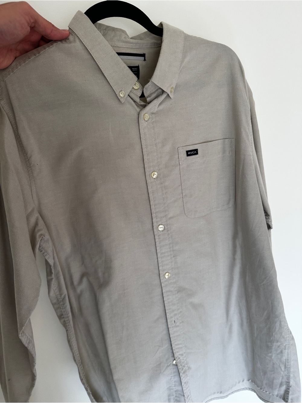 RVCA Men's Button-Down Shirt in Light Beige